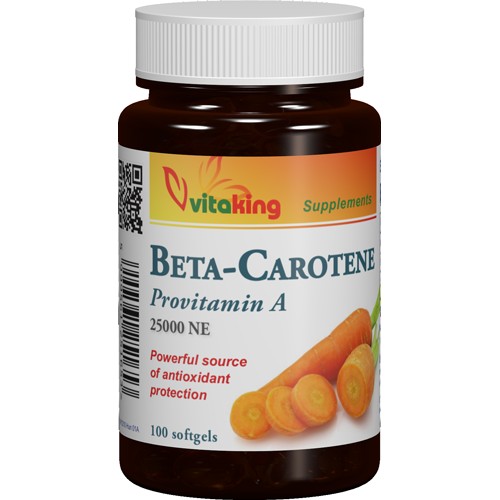 Vitaking Bétacarotene 15mg 100 db gélkapszula - Elixír Biobolt